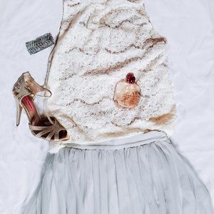 Lauren Conrad Sz 8 Gray Tulle Maxi Skirt